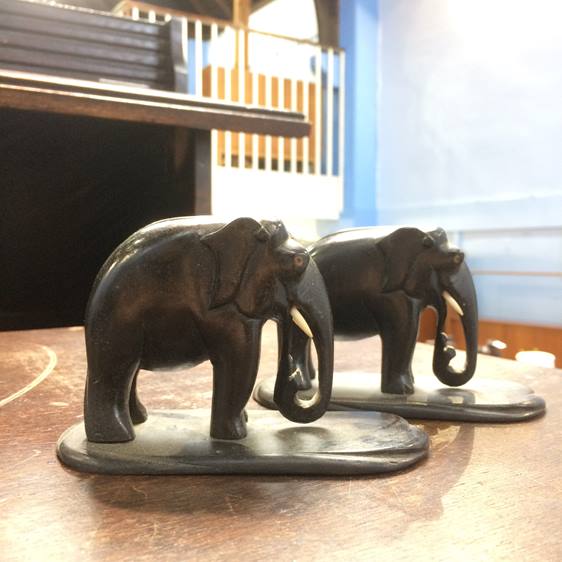 Pair of ebony elephants
