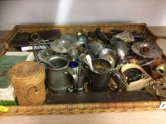 Tray of assorted silver plate etc.