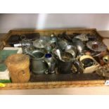 Tray of assorted silver plate etc.