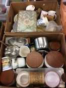Two boxes including storage jars etc.