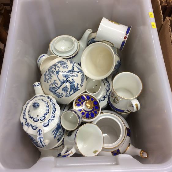 Two boxes of Ringtons china