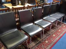 A set of six John Lewis leather dining chairs