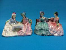 A Royal Doulton group 'The Gossips' HN 1426 and 'Afternoon Tea' HN 1747