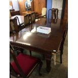 An E. J. Riley Ltd of Accrington mahogany snooker dining table, with four removable leaves and