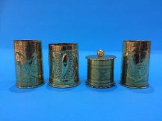 Four Trenchart engraved brass shells