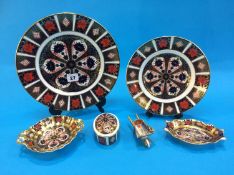 Six pieces of Royal Crown Derby Imari porcelain
