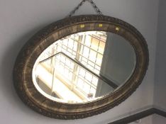 An oval mirror