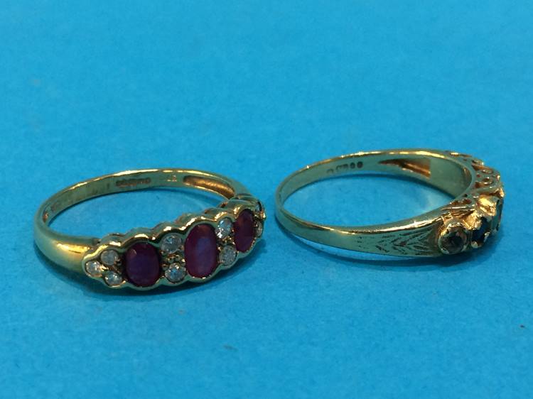 Two gold dress rings, marks rubbed - Image 2 of 2