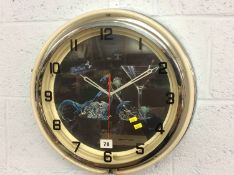 A clock with Martini and bike image