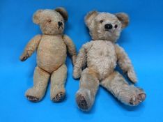 A musical jointed, plush teddy bear and a Chad Valley bear (2)