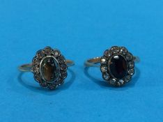 Two dress rings, stamped '9ct', 5.5 grams