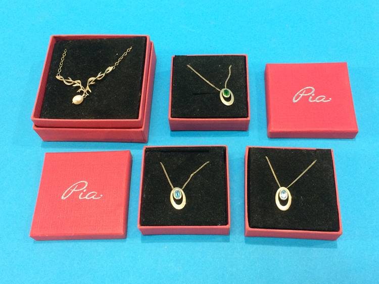 A collection of Pia silver jewellery