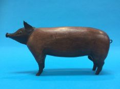 A wooden pig