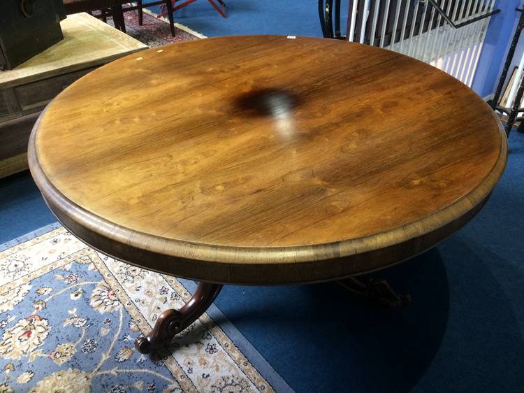 A Victorian rosewood breakfast table - Image 2 of 2