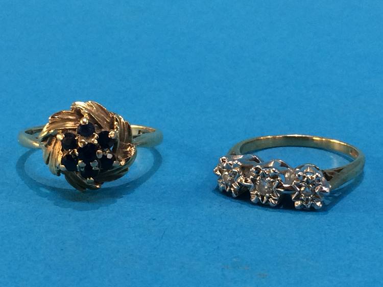 A 9ct gold dress ring and a diamond ring, 4.9 grams - Image 2 of 4