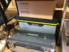 A Stanley tool box and contents