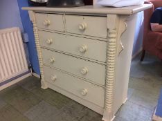 Painted straight front chest of drawers, 134cm wide