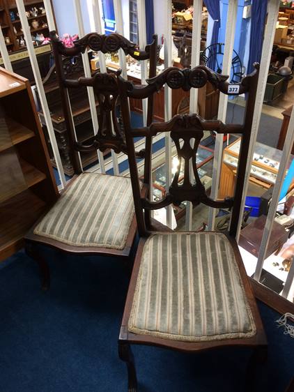 Pair of Victorian mahogany bedroom chairs