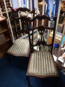 Pair of Victorian mahogany bedroom chairs