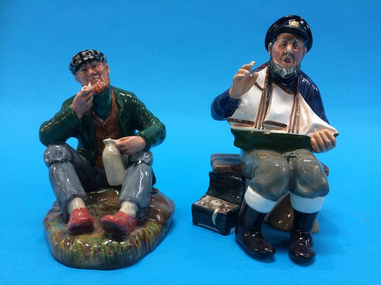 Two Royal Doulton figures 'Tall Story' HN 2248 and 'The Wayfarer' HN 2362