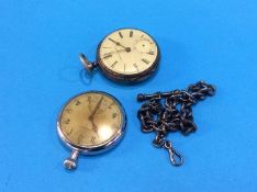 A silver pocket watch and a Leonidas military pocket watch