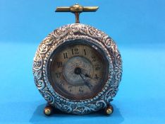 A silver mounted clock