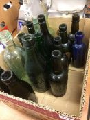 Sixteen glass advertising bottles to include, 'Royal Relish' Newcastle, 'G. Elands' Newcastle, '