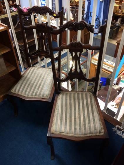 Pair of Victorian mahogany bedroom chairs - Image 2 of 2