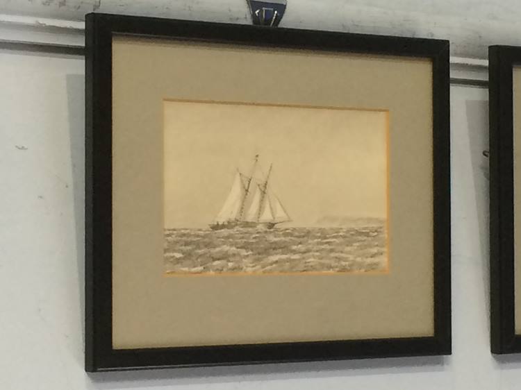 Pair of pencil sketches, Seascapes, signed Hugh Golding Constable - Image 3 of 4