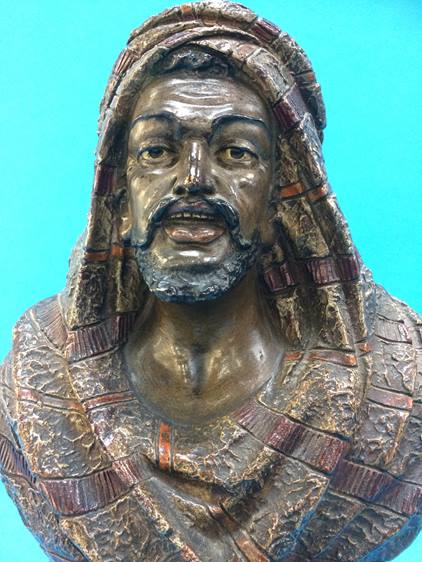 A terracotta bust of a North African gentleman by William Gueria and Co, numbered 1218, 40cm height - Image 2 of 3