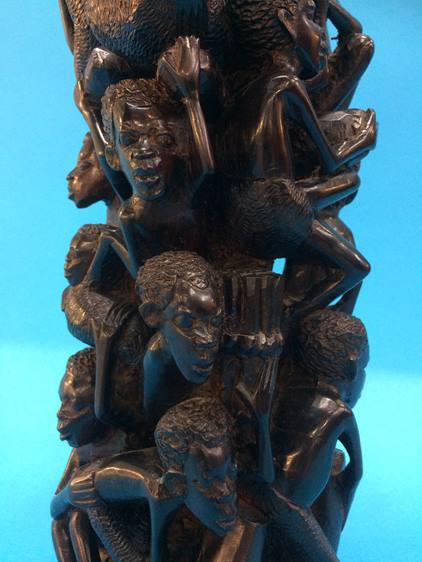 A carved wood African group - Image 2 of 3