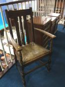 An oak carver armchair