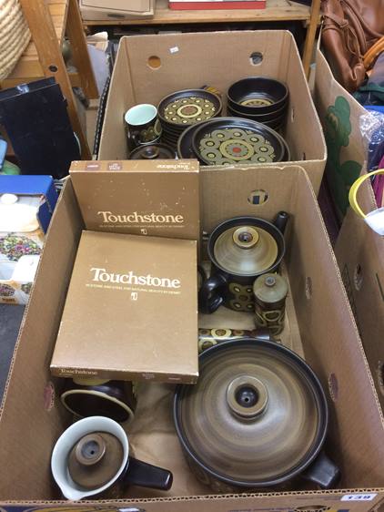 Two boxes of Denby 'Arabasque' pottery