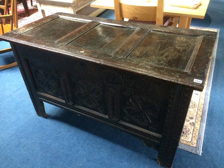 A large oak coffer