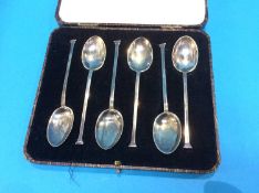 Cased set of six silver coffee spoons