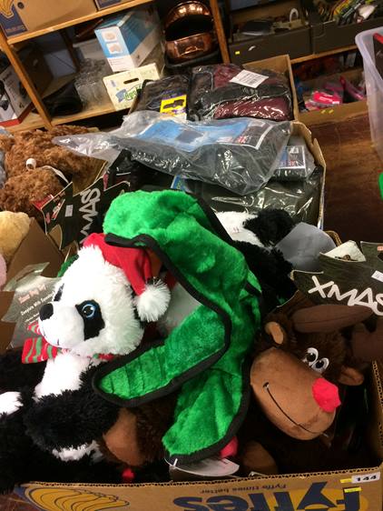 Three boxes of dog toys and coats - Image 2 of 2