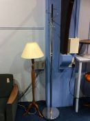 A mahogany standard lamp and a hat stand