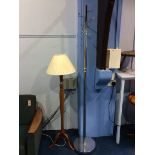 A mahogany standard lamp and a hat stand