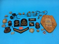 Collection of various cap badges, patches etc.