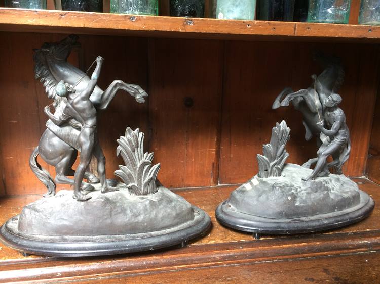 Pair of Spelter figure groups