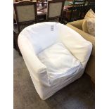 White tub chair