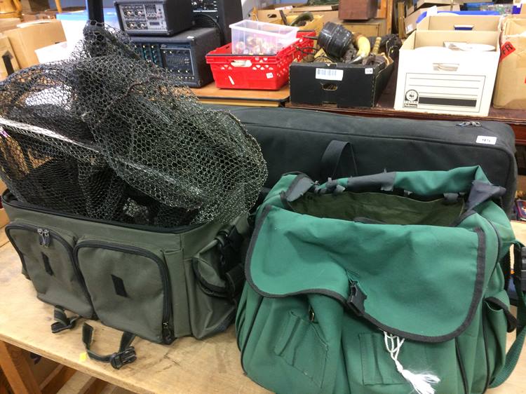 Fishing rods, fishing boat seat etc.