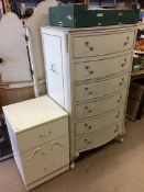 Cream chest of drawers and dressing table