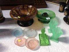 Assorted local pressed glass, Davidsons etc.