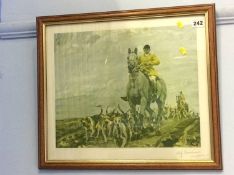 Signed Hunting print by Alfred Munnings