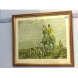 Signed Hunting print by Alfred Munnings