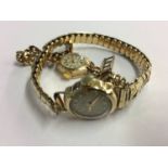 Two ladies 9ct gold wristwatches