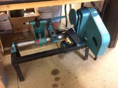 A wood turning lathe