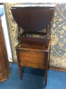 Oak sewing box and table