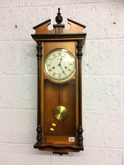 Reproduction mahogany wall clock